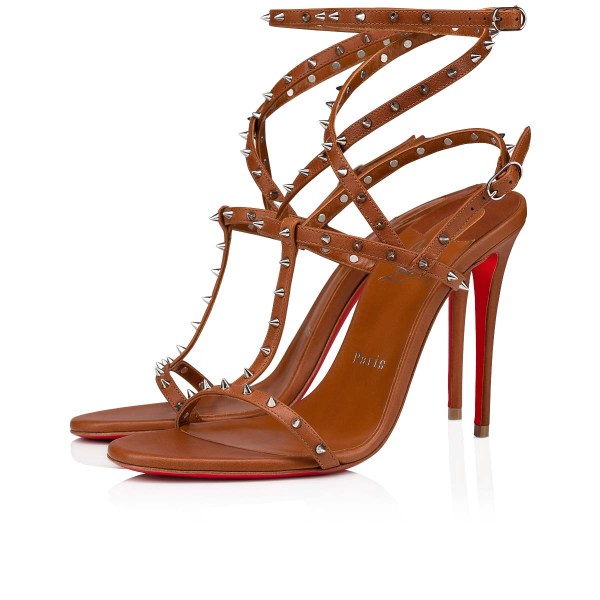 Christian Louboutin Bombina Spikes Sandaler Dame Brune | ngSIo2Iz