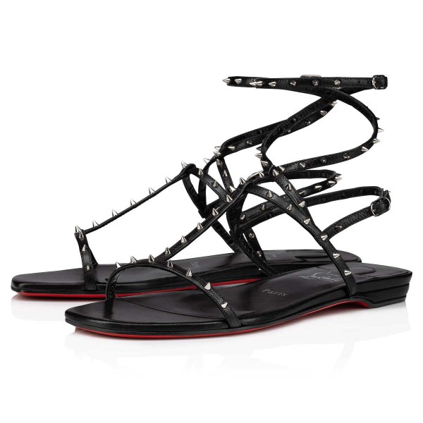 Christian Louboutin Bombinetta Spikes Flade Sko Dame Sort | X6kipiB4