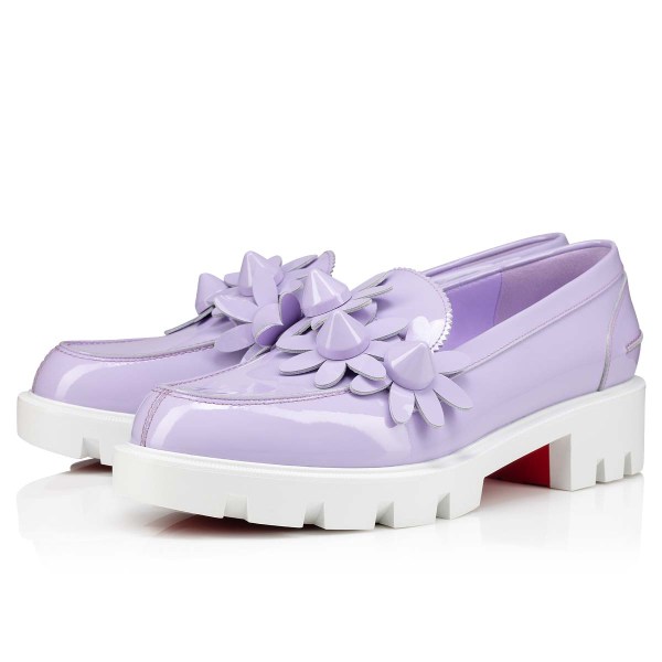Christian Louboutin Daisy Spikes Moc Flade Sko Dame Lilla | yKkTouEN