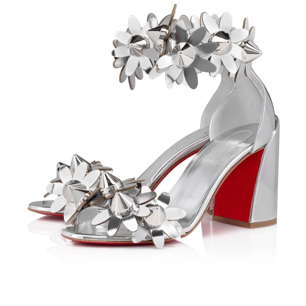 Christian Louboutin Daisy Spikes Sandaler Dame Sølv | T6UNrJsM