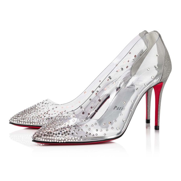 Christian Louboutin Degrastrass Pvc Pumps Dame Sølv | UK0Rm9g4