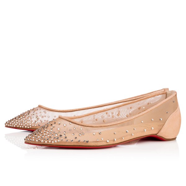 Christian Louboutin Follies Strass Flade Sko Dame Beige | VAVppRDJ