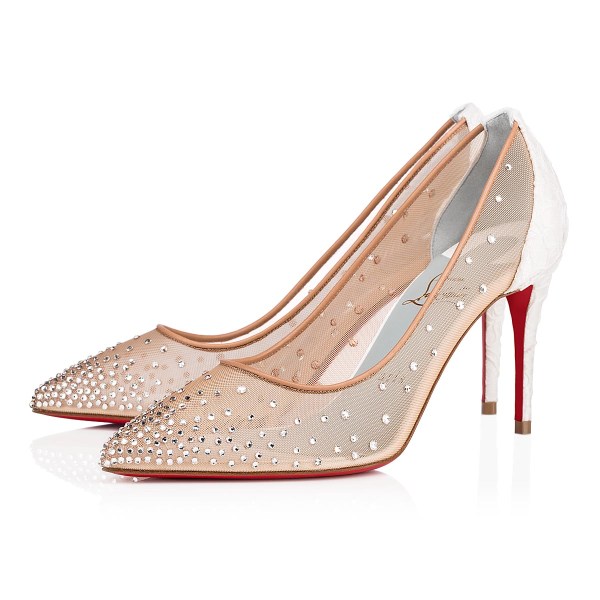 Christian Louboutin Follies Strass Pumps Dame Hvide | IBRwy733