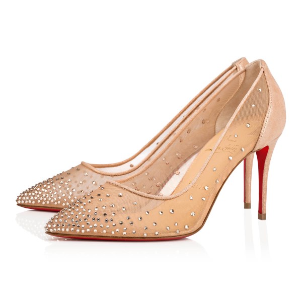 Christian Louboutin Follies Strass Pumps Dame Beige | l1muHtPb