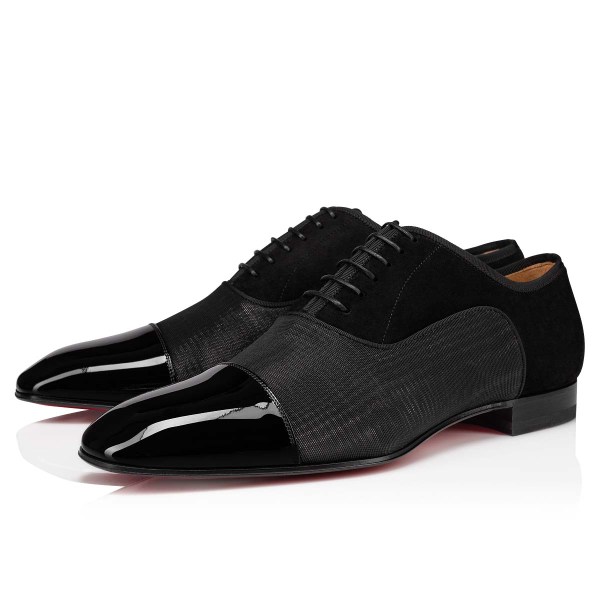 Christian Louboutin Greggo Snøresko Herre Sort | MROxbwLm