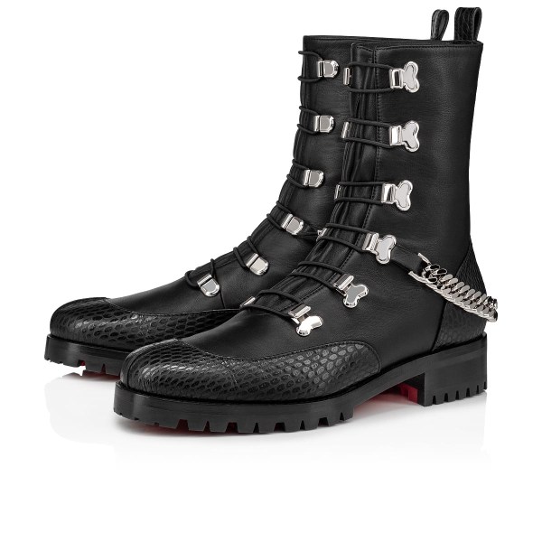 Christian Louboutin Horse Guarda Ankelstøvler Dame Sort Sølv | 3QYaJzFe