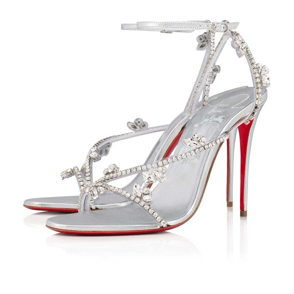 Christian Louboutin Joli Queen Badesandaler Dame Sølv | EIcHUIA2