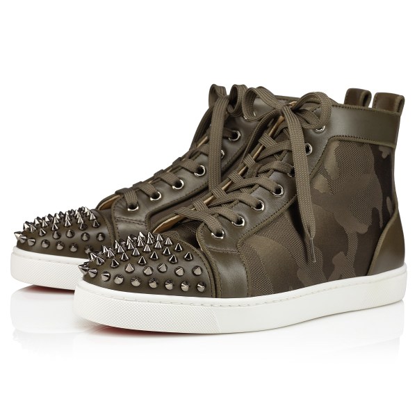 Christian Louboutin Lou Spikes Sneakers Herre Brune | WOD3OUqw