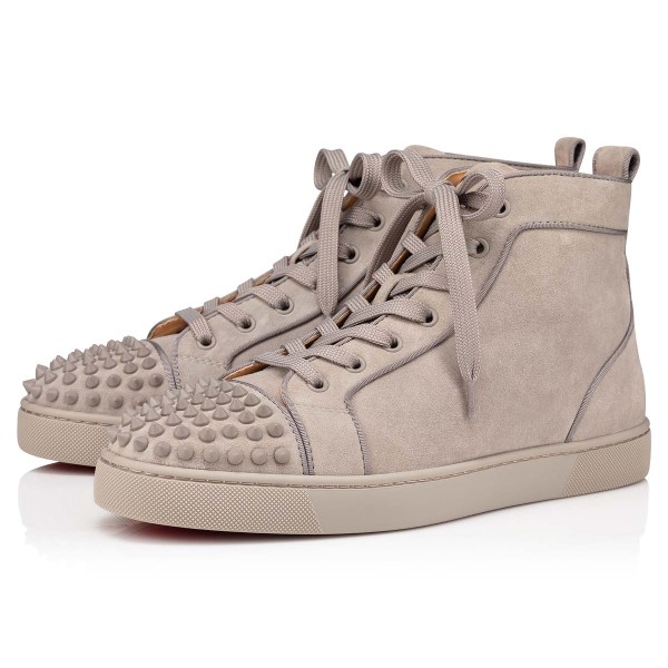 Christian Louboutin Lou Spikes Sneakers Herre Grå | c7QwX2DO