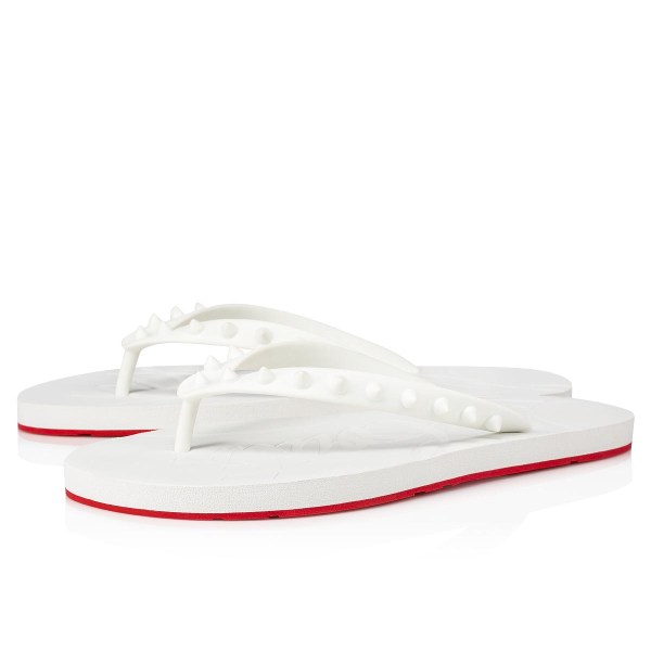 Christian Louboutin Loubi Flip Badesandaler Dame Hvide | ghPL2NQ6