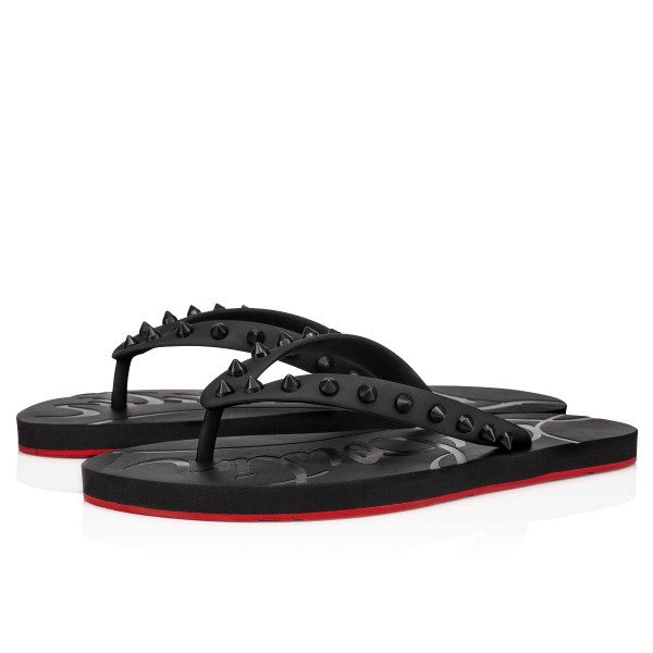 Christian Louboutin Loubi Flip Flade Sko Dame Sort | PPRvVSRa