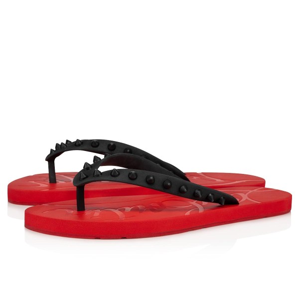 Christian Louboutin Loubi Flip Flade Sko Dame Sort | pZltNxSV