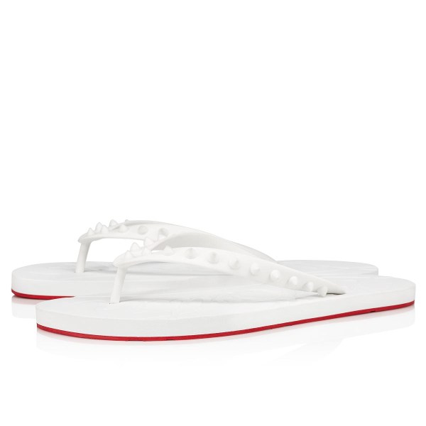 Christian Louboutin Loubi Flip Man Badesandaler Herre Hvide | n2HLLSi4