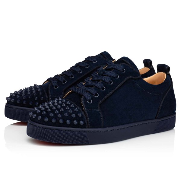 Christian Louboutin Louis Junior Spikes Sneakers Herre Blå Blå | TEzUHXJm