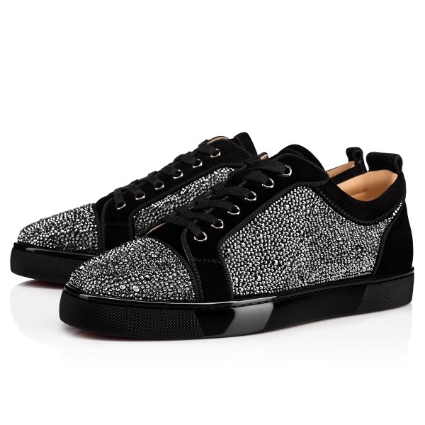 Christian Louboutin Louis Junior Strass Sneakers Herre Sort | WhmfzI5v