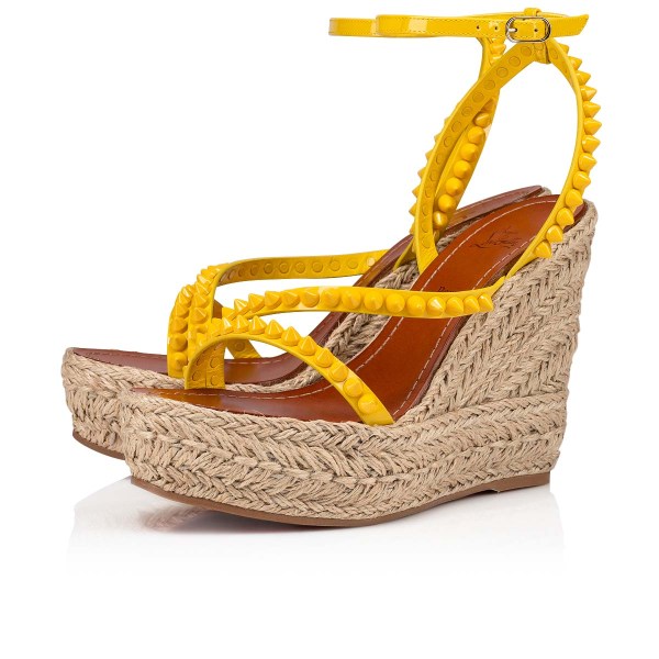 Christian Louboutin Mafaldina Zeppa Espadrillos Dame Gul | OoU9zN7o