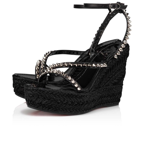 Christian Louboutin Mafaldina Zeppa Espadrillos Dame Sort | pMoRAkLr