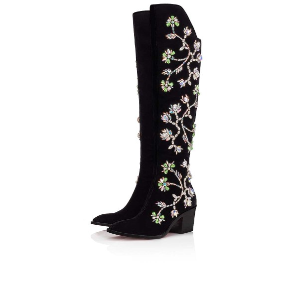 Christian Louboutin Morgan Fleur Høje Støvler Dame Sort | ogb0OCYm