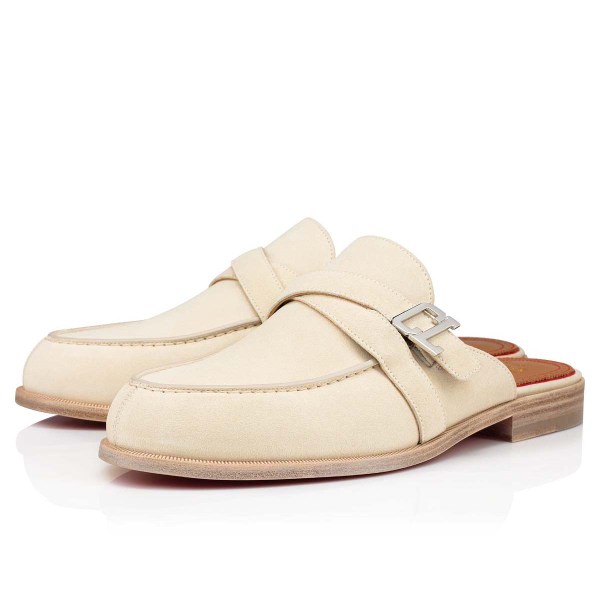 Christian Louboutin Muloman Slip Ons Herre Hvide | gcrOOn3s
