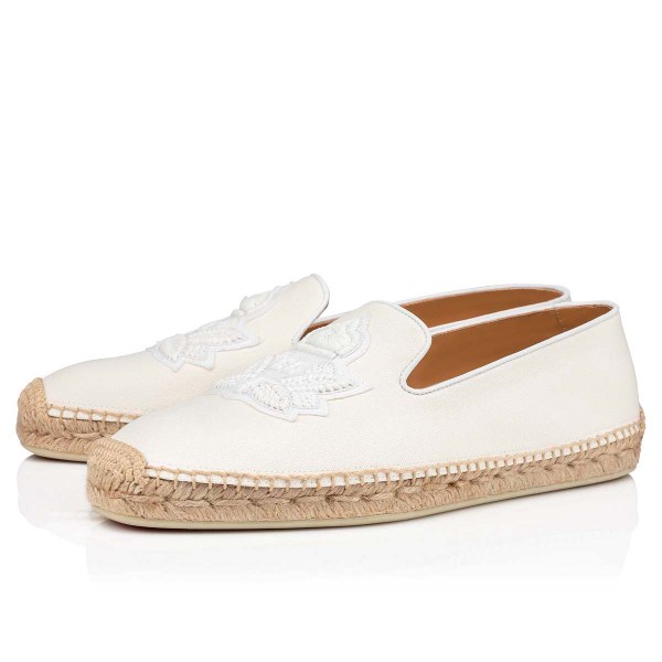 Christian Louboutin Nanou Max Espadrillos Herre Hvide | iVbBS85D