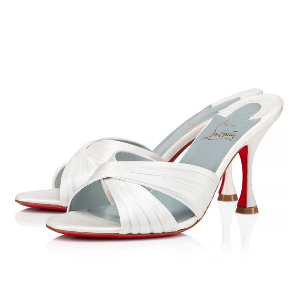Christian Louboutin Nicol Is Back Mules Dame Hvide Blå | UDjzSwEN