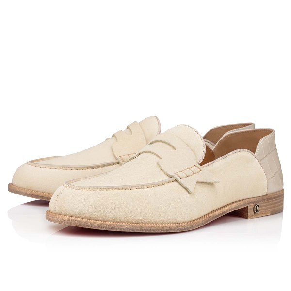 Christian Louboutin Penny No Back Loafers Herre Hvide | 8T53YdLb