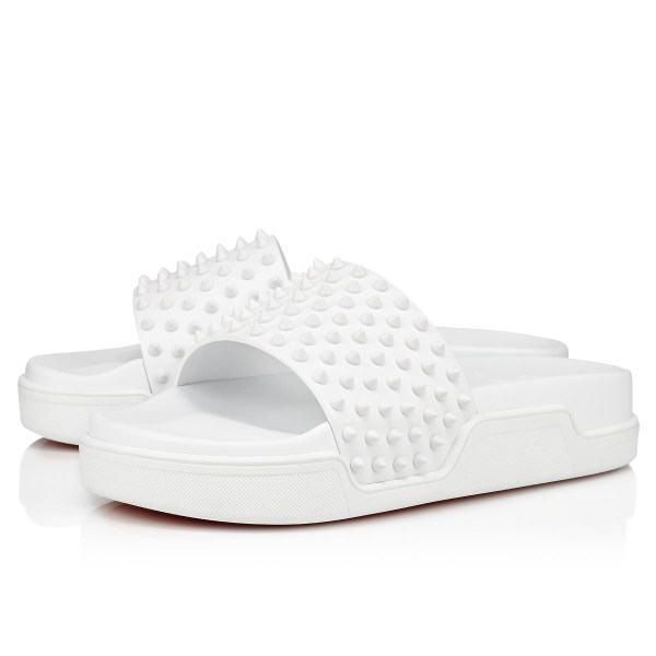 Christian Louboutin Pool Fun Badesandaler Herre Hvide | CQ5ssvmL