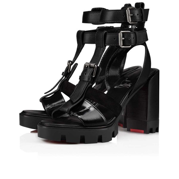 Christian Louboutin Rangerissima Lug Badesandaler Dame Sort | UlOXyZmu