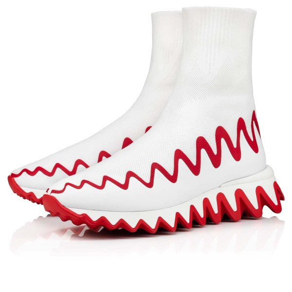 Christian Louboutin Sharky Sock Man Sneakers Herre Hvide | vsSTyZbL