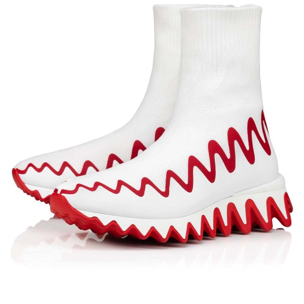 Christian Louboutin Sharky Sock Sneakers Dame Hvide | zceUF8xA