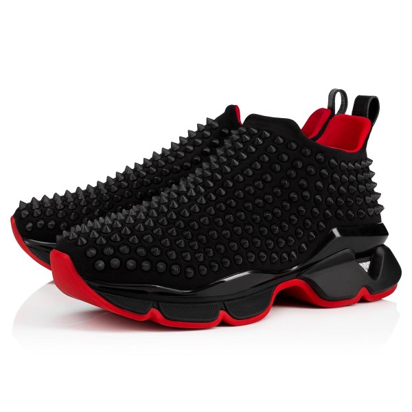Christian Louboutin Spike Sock Sneakers Dame Sort Sort | xW85HanU